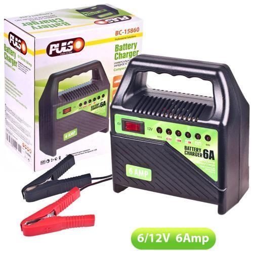 Зарядне устр-во PULSO BC-15860 6-12V/6A/15-80AHR/світлодіодн.індик. (BC-15860) BC-15860 фото