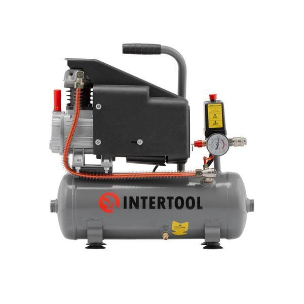 Компресор 9 л, 0.75 кВт, 220 В, 8 атм, 160 л/хв INTERTOOL PT-0002 PT-0002 фото