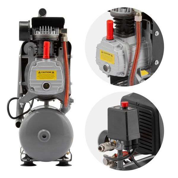 Компресор 9 л, 0.75 кВт, 220 В, 8 атм, 160 л/хв INTERTOOL PT-0002 PT-0002 фото