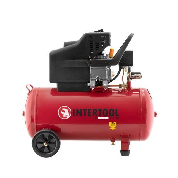 Компрессор 50 л, 1.5 кВт, 220 В, 8 атм, 206 л/мин. INTERTOOL PT-0003 + Подарок INPT-0003+ фото
