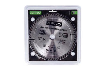 Диск пиляльний для дерева 180х22,2 (20)х60Т APRO 830137 830137 фото
