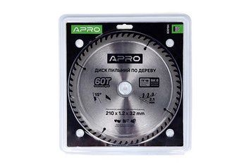 Диск пильний по дереву 210х32(30)х60Т APRO 830194 830194 фото