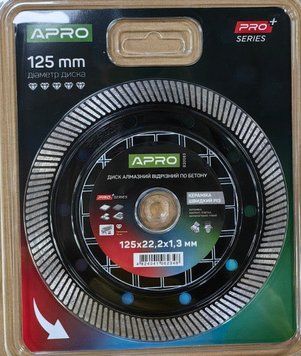 Диск алмазный по бетону Керамика Быстрый Рез 125х1.3х22.22мм 22-24% APRO PRO 830083 830083 фото