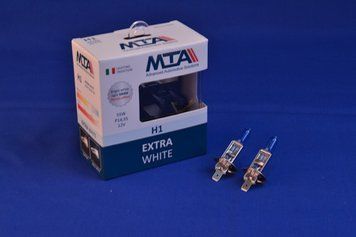 Лампа автомобильная H1 12V 55W P14.5S EXTRA WHITE (2шт) (ближняя/дальняя, противотуманная) MTA 80115 EWB2 80115 EWB2 фото