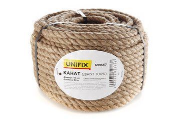 Канат (джут 100%) 14мм 50м UNIFIX 699567 699567 фото