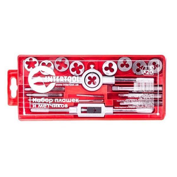 Набор плашек M3-M12 и метчиков M3-M12, 20ед. INTERTOOL SD-8020 SD-8020 фото