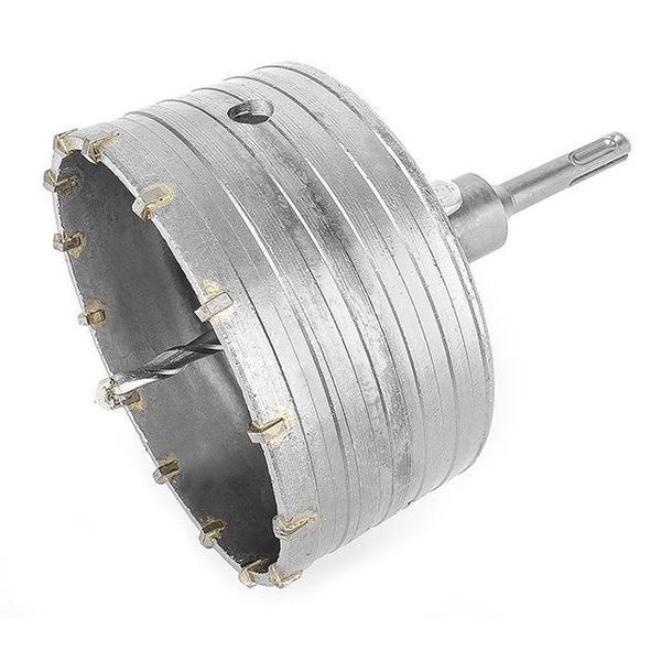 Комплект: свердло корончатое по бетону 120мм + перехідник SDS-plus 100мм INTERTOOL SD-7120 SD-7120 фото