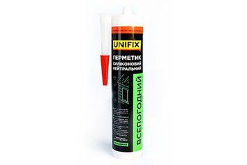 Герметик силиконовый нейтральный всепогодный UNIFIX (прозрачный) 280 мл 951278 951278 фото