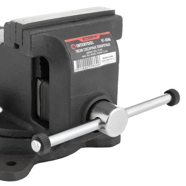 Тиски слесарные поворотные 125мм STORM INTERTOOL HT-0086 HT-0086 фото