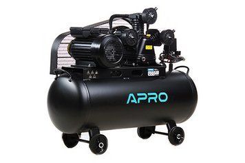 Компрессор трехцилиндровый ременный OFBD-100X 8Бар 3.0кВт 530л/мин 100л (2 крана) + Масло 0,8л APRO 850184 850184 фото