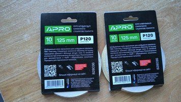 Круг шлифовальное стеаратовое покрытие (на липучке) 125мм Р120 APRO 828036 828036 фото