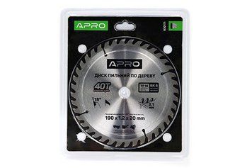 Диск пильний по дереву 190х20(16)х40Т APRO 830171 830171 фото