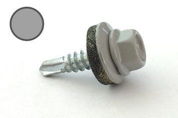 Саморез кровельный 4,8*19 DIN 7504K RAL 9006 по металлу (ящ. 2400шт) (цвет - бело-алюминиевый) APRO 9R648199006-C 9R648199006-C фото