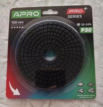 Круг алмазный шлифовальный на липучке 100мм Р500 APRO PRO 812179 812179 фото