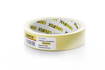 Стрічка клейка малярська MR-7520261P преміум 25 мм*20 м UNIFIX MR-7520261P MR-7520261P фото