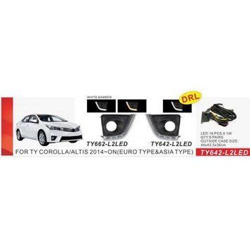 Фари дод. модель Toyota Corolla 2013-16/TY-662-L2LED/накладки з DRL+Повороти/ел.проводка (TY-662-L2LE TY-662-L2LED фото