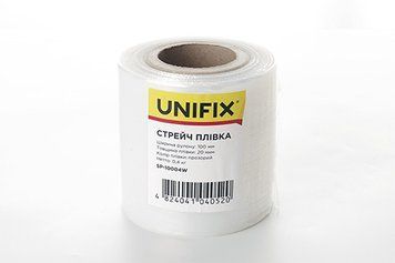 Стретч пленка 100мм 0,4кг (20мкм) прозрачная, втулка 100г UNIFIX SP-10004W SP-10004W фото