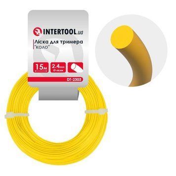 Волосінь для тримера "круг", 2.4 мм*15 м INTERTOOL DT-2303 DT-2303 фото