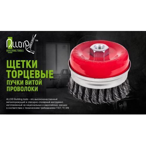 Alloid. Щітка торцева посилена "пучки кручений дріт" 75 мм, М14х2 (WB-2075U) WB-2075U фото