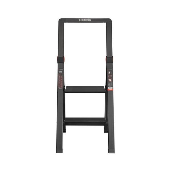 Стремянка алюминиевая "Black Slim", 2 ступени, высота верхней ступени 456мм, 150 кг, STORM LT-5002 фото