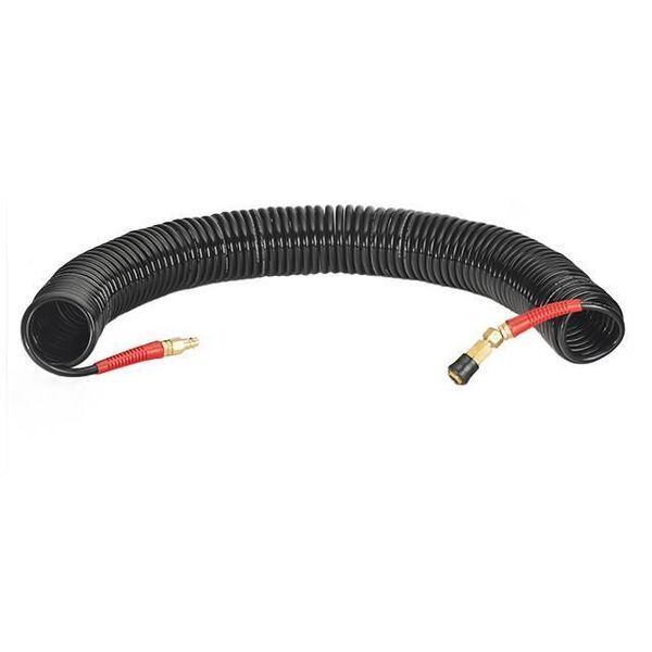 Шланг BLACK M-Flex 6.5х10мм, 20м спіральний поліуретановий з поворотним шарніром, латунними швидкороз'ємними з'єднаннями STORM PT-1795 фото