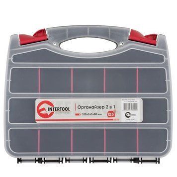 Органайзер пластиковий, 12,5", 2 в 1, 320x260x80 мм INTERTOOL BX-4004 BX-4004 фото
