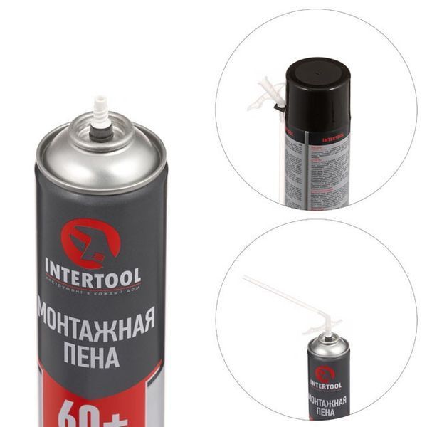 Пена монтажная, всесезонная, 750мл/1000г. 60л.+, трубочка FS-1100 фото