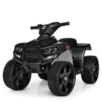 Квадроцикл M 3893ELM-19 (1шт) 1 мотор20W, 1 акум.6V4,5A, шкір. сид., колеса EVA, муз., світло, карбон M 3893ELM-19 фото