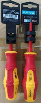 Отвертка диэлектрическая PH1x80 CrV (Phillips) обрезиненная APRO 301075 301075 фото