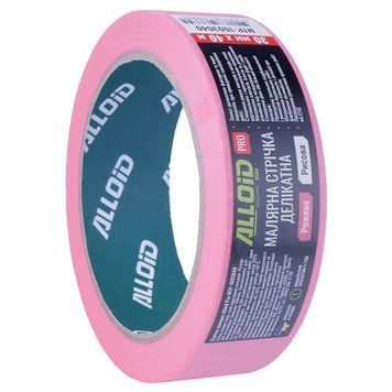Alloid Pro. Стрічка малярська делікатна, рисова, рожева 30 мм х 40 м, 100 мкм MTP-1003040 фото