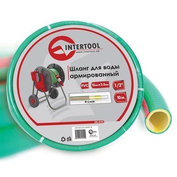 Шланг для води 4-шаровий 1/2", 10 м, армований, PVC INTERTOOL GE-4101 GE-4101 фото