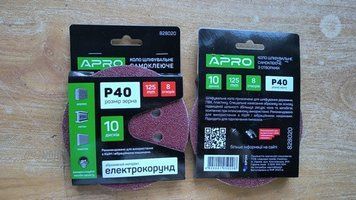 Круг шліфувальний 8 отворів (на липучці) 125 мм Р40 APRO 828020 828020 фото