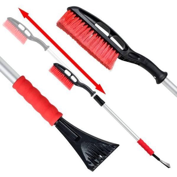 Щетка со скребком телескопическая 99-139см INTERTOOL AT-0119 AT-0119 фото