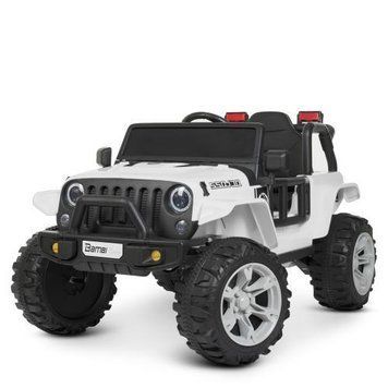 Джип M 4282EBLR-1 (1 шт.) 2,4G, 2 мот. 25W, 1 акум. 12V10AH, шкір.сид. , світло, муз., EVA, USB, білий. M 4282EBLR-1 фото