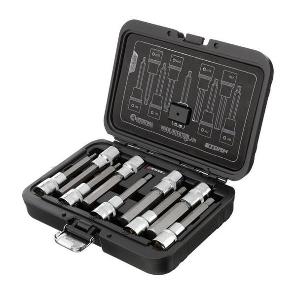 Набір біт HEX 1/2" 4-17, 100мм, S2, STORM INTERTOOL ET-8406 ET-8406 фото