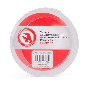 Скотч двухсторонний 19 мм*5 м на вспененной основе KT-0972 фото