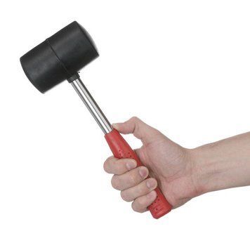 Киянка резиновая 680 г, 80 мм, черная резина, метал. ручка INTERTOOL HT-0232 HT-0232 фото