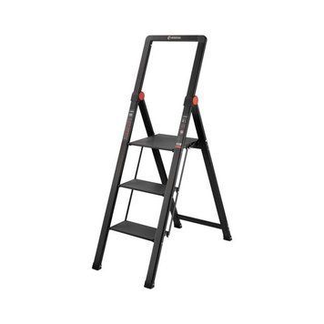 Стремянка алюминиевая "Black Slim", 3 ступени, высота верхней ступени 684мм, 150 кг, STORM LT-5003 фото
