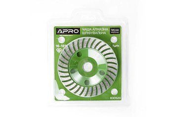 Чаша алмазная шлифовальная 125мм 16-18% Турбо APRO 830520 830520 фото