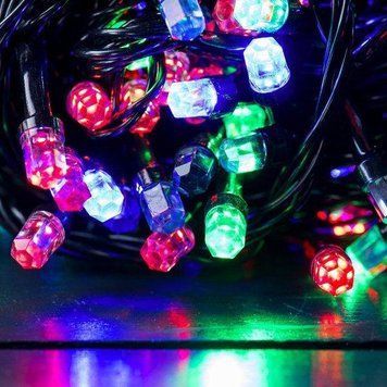 Гірлянда новорічна світлодіодна Кристал (Двоколірна Лампа), 100 LED-лампочок, 9 метрів. Мікс (Різнокольорова) RD7158 фото