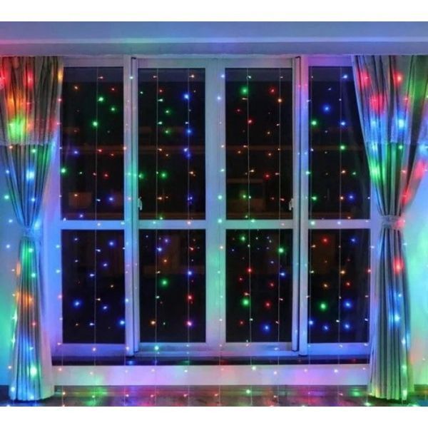 Гирлянда Новогодняя Светодиодная Штора 360LED 3х2м 220В, 8 режимов, Цвет ламп Микс RD224 фото