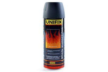 Эмаль жаропрочная черный мат. 400мл UNIFIX 951070 951070 фото