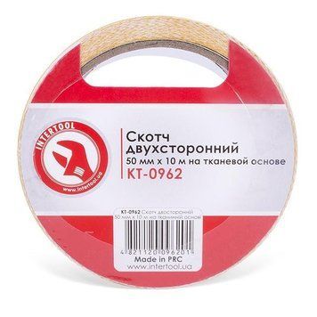 Скотч двухсторонний 50 мм*10 м на тканевой основе INTERTOOL KT-0962 KT-0962 фото