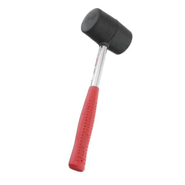 Киянка резиновая 340 г, 55 мм, черная резина, металлич. ручка INTERTOOL HT-0229 HT-0229 фото