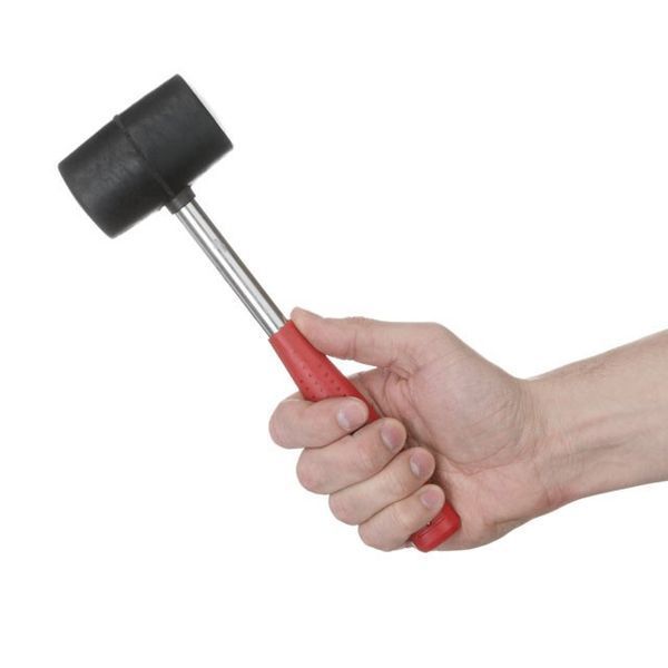 Киянка резиновая 340 г, 55 мм, черная резина, металлич. ручка INTERTOOL HT-0229 HT-0229 фото