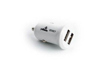 Автомобильное зарядное устройство 2 USB (12/24V - 5V 2,1A) белый КОМПАКТ 12 Atelie 951801 951801 фото