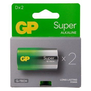 Батарейка GP SUPER ALKALINE 1.5V 13A21-SB2 лужна, LR20, D 4891199220142 фото