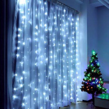 Гирлянда Новогодняя Штора 144 LED лампочек, 2х2 метра, Белый цвет RD088 фото