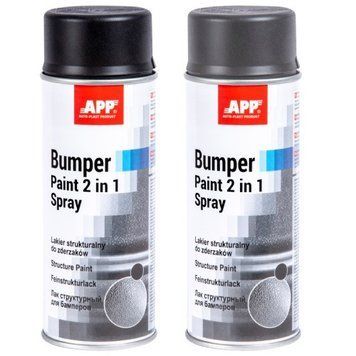 APP Краска аэрозольная Bumper Paint 2 в1 Spray структурная 400 мл, серая 020812 фото