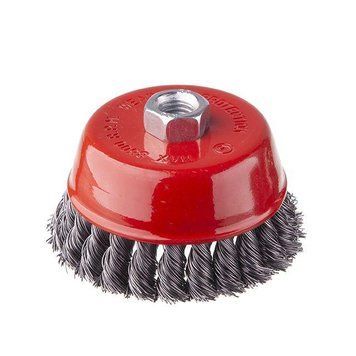 Щетка чашечная 100 мм, для УШМ, М14 (пучки витой проволоки) INTERTOOL BT-2100 BT-2100 фото